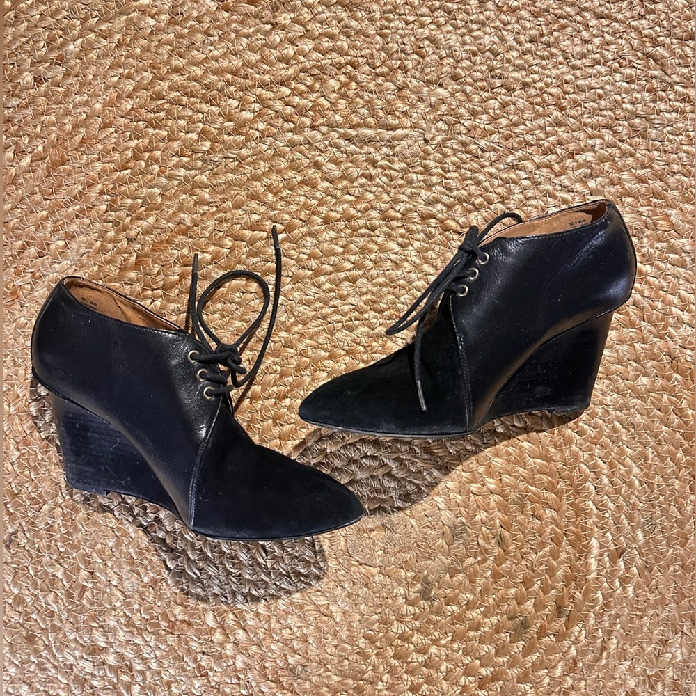 Black Booties with Wedge Heel